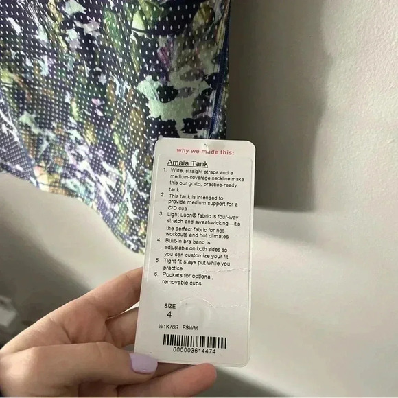 NWT LULULEMON AMALA  TANK FLORAL SPORT 4 - Picture 5 of 7